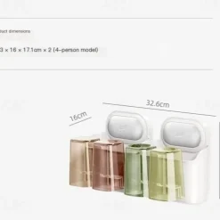 Toothbrush Holders Suction Cup for Bathrooms, Wall Mounted Toothbrush Holder with 2/3/4 Large Storage Slot Tooth Brush Holder