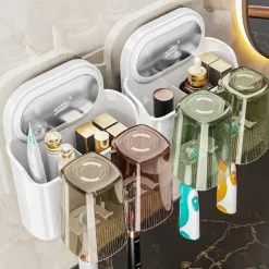 Toothbrush Holders Suction Cup for Bathrooms, Wall Mounted Toothbrush Holder with 2/3/4 Large Storage Slot Tooth Brush Holder