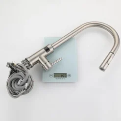 Touchless Sensor Kitchen Faucet Sink Mixer Tap Touch on with Pull Out 2 Mode Sprayer, Digital Display 360 Swivel Single Handle Taps Stainless Steel Deck Mounted, Water Vessel Taps