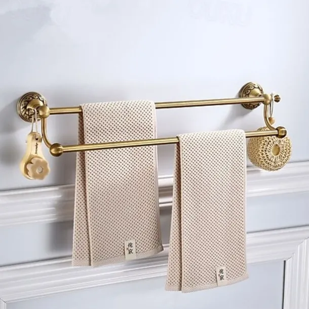 Towel Bar Foldable / Multilayer Antique Aluminum 1pc - Hotel bath Wall Mounted