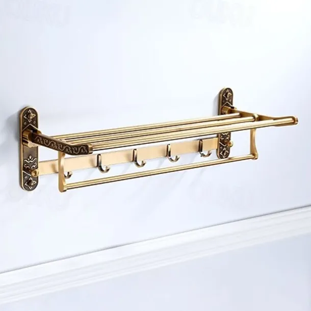 Towel Bar Foldable / Multilayer Antique Aluminum 1pc - Hotel bath Wall Mounted