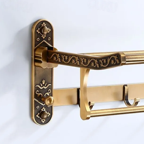 Towel Bar Foldable / Multilayer Antique Aluminum 1pc - Hotel bath Wall Mounted