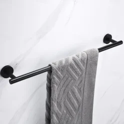 Towel Bar for Bathroom,Matte Black Stainless Steel Towel Holder,Wall Mounted Bathroom Towel Rack(40cm~60cm)