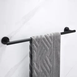 Towel Bar for Bathroom,Matte Black Stainless Steel Towel Holder,Wall Mounted Bathroom Towel Rack(40cm~60cm)