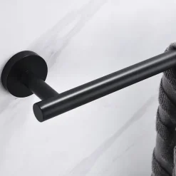 Towel Bar for Bathroom,Matte Black Stainless Steel Towel Holder,Wall Mounted Bathroom Towel Rack(40cm~60cm)