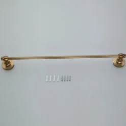 Towel Bar Multifunction Antique Aluminum Material Wall Mounted Bathroom Single Towel Rod Carved 1pc