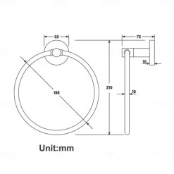 Towel Bar New Design Contemporary Stainless Steel Bathroom towel ring Wall Mounted
