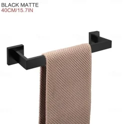 Towel Bar Stainless Steel Bathroom Shelf Electroplated Towel Rail Bathroom Single Rod Wall Mounted 1PC Chrome and Painted Finish