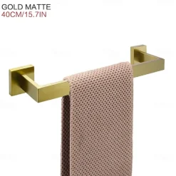 Towel Bar Stainless Steel Bathroom Shelf Electroplated Towel Rail Bathroom Single Rod Wall Mounted 1PC Chrome and Painted Finish