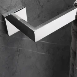 Towel Bar Stainless Steel Bathroom Shelf Electroplated Towel Rail Bathroom Single Rod Wall Mounted 1PC Chrome and Painted Finish