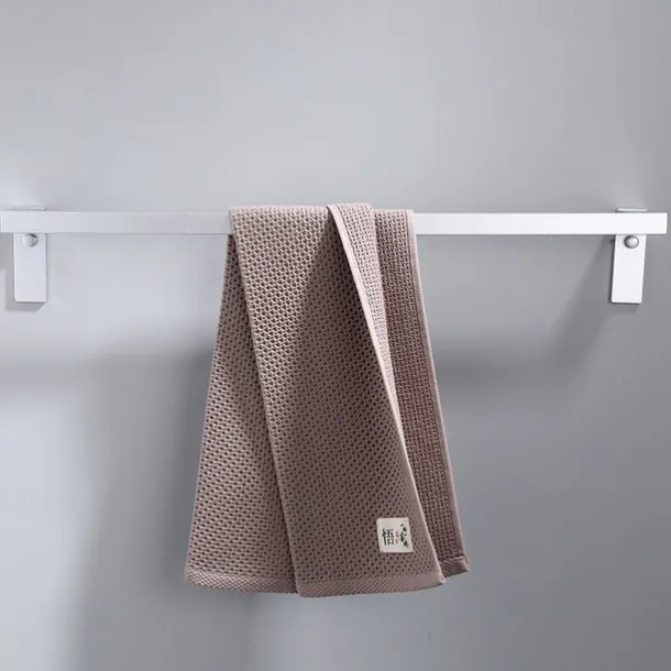 Towel Bar Wall Mounted 60cm Aluminum Towel Holder for Bathroom Aluminum Bathroom Hardware Single/Double Type Towel Rack(Silver/Black/Grey)