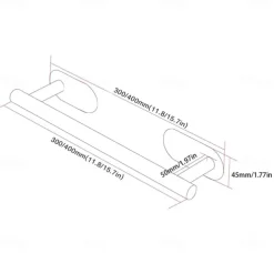 Towel Bar/Bathroom Shelf Self-adhesive Wall Mounted Stainless Steel Matte Black/Brushed Nickel,Adjustable Length Contemporary Modern Low-carbon Steel Metal Bathroom Decoration1pc