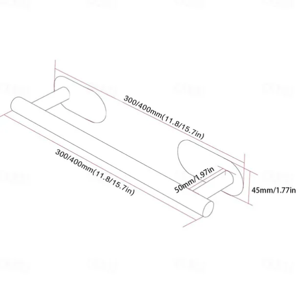 Towel Bar/Bathroom Shelf Self-adhesive Wall Mounted Stainless Steel Matte Black/Brushed Nickel,Adjustable Length Contemporary Modern Low-carbon Steel Metal Bathroom Decoration1pc