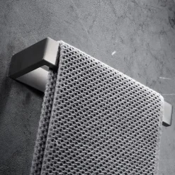Towel Bar,Self Adhesive Wall Mounted 304 Stainless Steel Single Bar Matte Black Silvery Bathroom & Kitchen Decoration