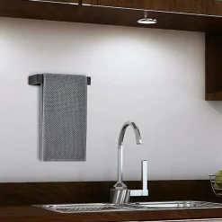 Towel Bar,Self Adhesive Wall Mounted 304 Stainless Steel Single Bar Matte Black Silvery Bathroom & Kitchen Decoration