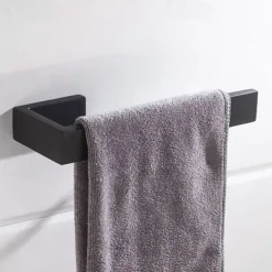 Towel Holder,Wall Mounted Stainless Steel Towel Bar,Modern Style Towel Rack 21cm(Black/Brushed Nickel/Chrome)
