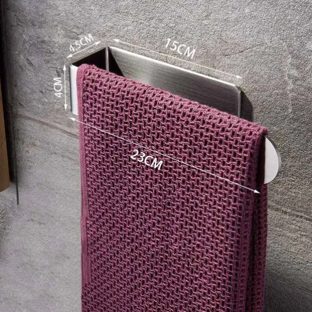 Towel Rack Self Adhesive 304 Stainless Steel Bathroom Toilet Towel Rack Kitchen Self-adhesive Towel Ring Hardware Rack