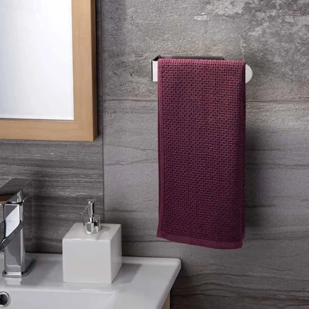 Towel Rack Self Adhesive 304 Stainless Steel Bathroom Toilet Towel Rack Kitchen Self-adhesive Towel Ring Hardware Rack