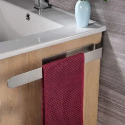 Towel Rack Self Adhesive 304 Stainless Steel Bathroom Toilet Towel Rack Kitchen Self-adhesive Towel Ring Hardware Rack