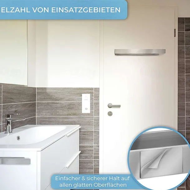 Towel Rack Self Adhesive 304 Stainless Steel Bathroom Toilet Towel Rack Kitchen Self-adhesive Towel Ring Hardware Rack