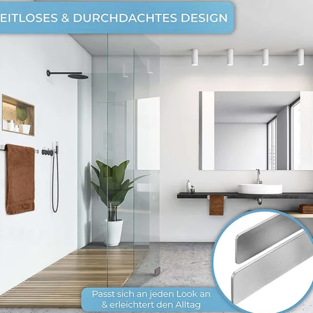 Towel Rack Self Adhesive 304 Stainless Steel Bathroom Toilet Towel Rack Kitchen Self-adhesive Towel Ring Hardware Rack