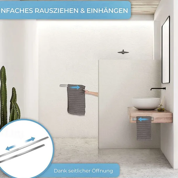 Towel Rack Self Adhesive 304 Stainless Steel Bathroom Toilet Towel Rack Kitchen Self-adhesive Towel Ring Hardware Rack