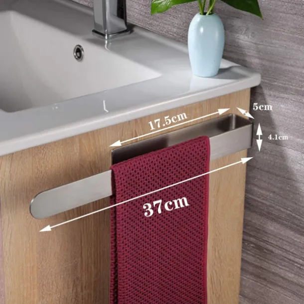 Towel Rack Self Adhesive 304 Stainless Steel Bathroom Toilet Towel Rack Kitchen Self-adhesive Towel Ring Hardware Rack