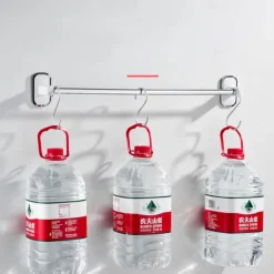 Towel Rack Stainless Steel Self-adhesive Bathroom Suction Cup Bathroom Hanger Toilet Hanger Plastic Wall Suction Single Bar Towel Bar Hole Free