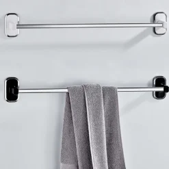 Towel Rack Stainless Steel Self-adhesive Bathroom Suction Cup Bathroom Hanger Toilet Hanger Plastic Wall Suction Single Bar Towel Bar Hole Free