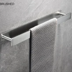 Towel Racks for Bathroom,Self-Adhesive Towel Bar Wall Mounted SUS304 Stainless Steel No Drill Towel Holders for Toilet Bathroom,Kitchen(Black/Chrome/Brushed Nickel)40cm