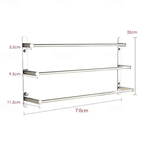Towel Racks 3-Tiers Bath Towel Bar , Stainless Steel, Wall Mount, Mirror polished finished, High quality