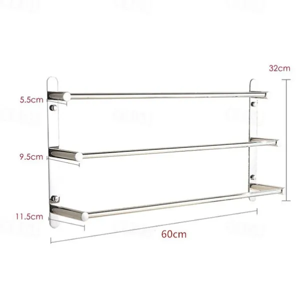 Towel Racks 3-Tiers Bath Towel Bar , Stainless Steel, Wall Mount, Mirror polished finished, High quality