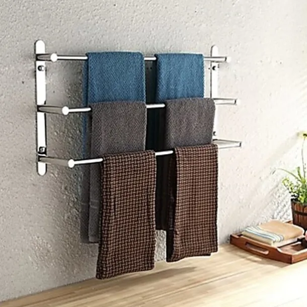 Towel Racks 3-Tiers Bath Towel Bar , Stainless Steel, Wall Mount, Mirror polished finished, High quality