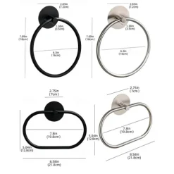Towel Ring for Bathroom, Self-adhesive Hand Towel Holder Wall Mounted,304 Stainless Steel Bath Towel Hanger/Round Hand Towel Rack Perfect for Bathroom, Sink, Kitchen