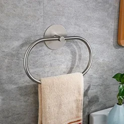 Towel Ring for Bathroom, Self-adhesive Hand Towel Holder Wall Mounted,304 Stainless Steel Bath Towel Hanger/Round Hand Towel Rack Perfect for Bathroom, Sink, Kitchen