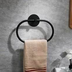 Towel Ring for Bathroom, Self-adhesive Hand Towel Holder Wall Mounted,304 Stainless Steel Bath Towel Hanger/Round Hand Towel Rack Perfect for Bathroom, Sink, Kitchen