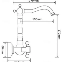 Traditional Bathroom Sink Mixer Taps Black Wall Mounted, 360° Rotatable Antique Retro Brass Sink Kitchen Tap Washroom Basin Bathtub Tub
