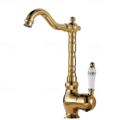 Traditional Kitchen Sink Mixer Faucet with Cold and Hot Hose, Vessel Taps Single Handle