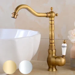 Traditional Kitchen Sink Mixer Faucet with Cold and Hot Hose, Vessel Taps Single Handle