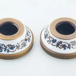 Traditional Shower System Faucet Set with Bathtub Spout with Heldhand Handshower Spray, Vintage Brass Dual Spout Wall Mounted Ceramic Mixer Valve