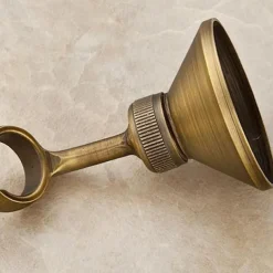 Traditional Shower System Faucet Set with Bathtub Spout with Heldhand Handshower Spray, Vintage Brass Dual Spout Wall Mounted Ceramic Mixer Valve