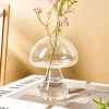 Transparent Glass Mushroom-Shaped Vase, Indoor Tabletop Floral Arrangement Container, Cozy Centerpiece for Home and Dining Room, Suitable for Flowers, Green Plants, and Hydroponic Decor