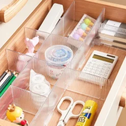 Transparent household drawer divider underwear socks retractable divider multi-functional storage and finishing divider