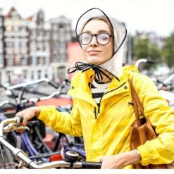 Transparent PVC Rain Bonnet Turban Hats, Non-Textile, Inelastic, Water-Resistant, Minimalist Design, Hand Washable, with Operation Instruction, for Women, Rainy Days and Outdoor Activities