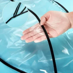 Transparent PVC Rain Bonnet Turban Hats, Non-Textile, Inelastic, Water-Resistant, Minimalist Design, Hand Washable, with Operation Instruction, for Women, Rainy Days and Outdoor Activities