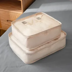 Travel Compression Packing Cubes Set - 3-Piece Lightweight, Space-Saving Organizer for Clothes, Luggage, and Travel Essentials - Durable, Waterproof Travel Storage Bags for Packing, Camping & Vacation