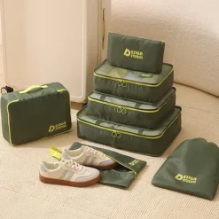 Travel Compression Packing Cubes Set, 7-Piece Luggage Organizer Bags for Suitcase, Thick Twill Waterproof Storage Bags for Travel, Portable & Versatile