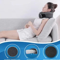 Travel Neck Pillow Chin Support Pillow Adjustable 100% Pure Memory Foam, New Ergonomic Design Soft Best Full Neck Surround Pillow Sleep for Home, Airplanes & Car