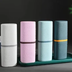 Travel Portable Toothbrush Mouth Cup Storage Box Creative Simple Dental Kit Box Travel Brushing Cup Wash Cup Set