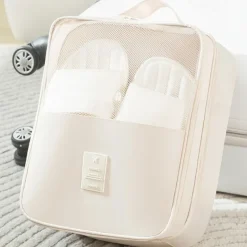Travel Shoe Storage Bag, 3-Layer Thickened Dustproof Portable Shoe Organizer, Convenient Travel Carrying Case